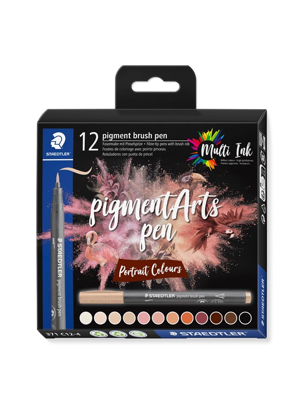 Staedtler pigment brush pen PortraitCol 12pcs