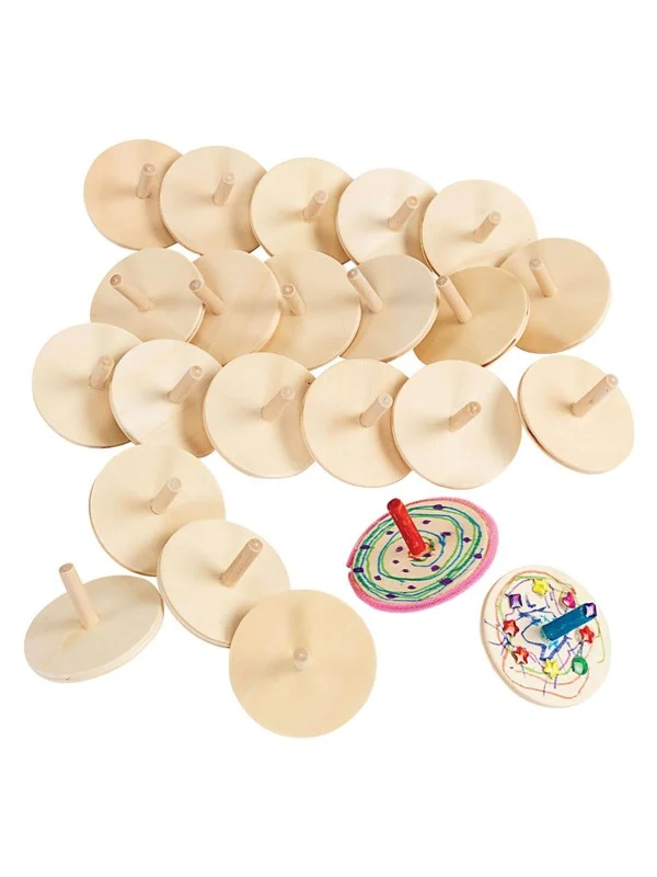 Colorations - Wooden Spinning Tops Set of 24