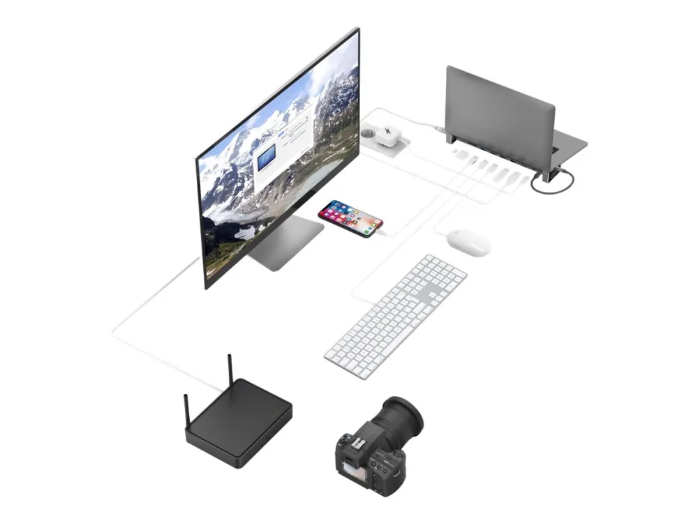 Hama 9-in-1 - docking station - USB-C - HDMI - GigE