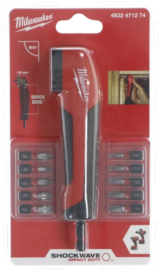 Milwaukee Vinkelforsats 10 Shockwave m/10bits PH/PZ/TX
