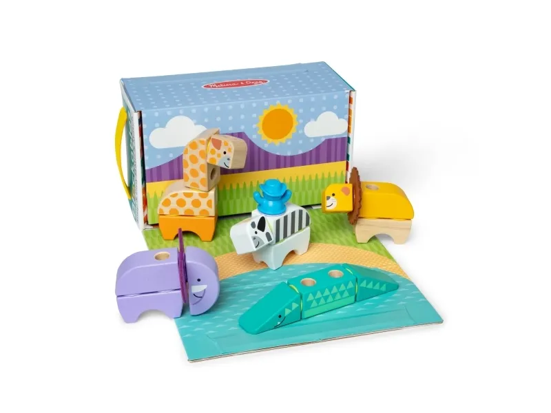Melissa & Doug Blockables Building Set Safari Animals