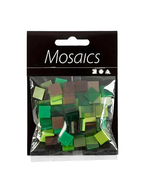 Creativ Company - Mini Mosaic Green Glitter 10x10mm 25 grams