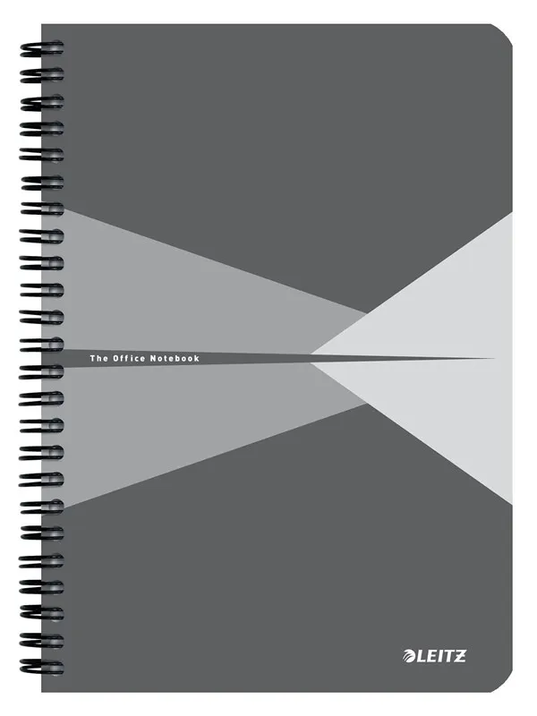 Leitz Office Notebook A5 ruled wirebound with PP cover grey