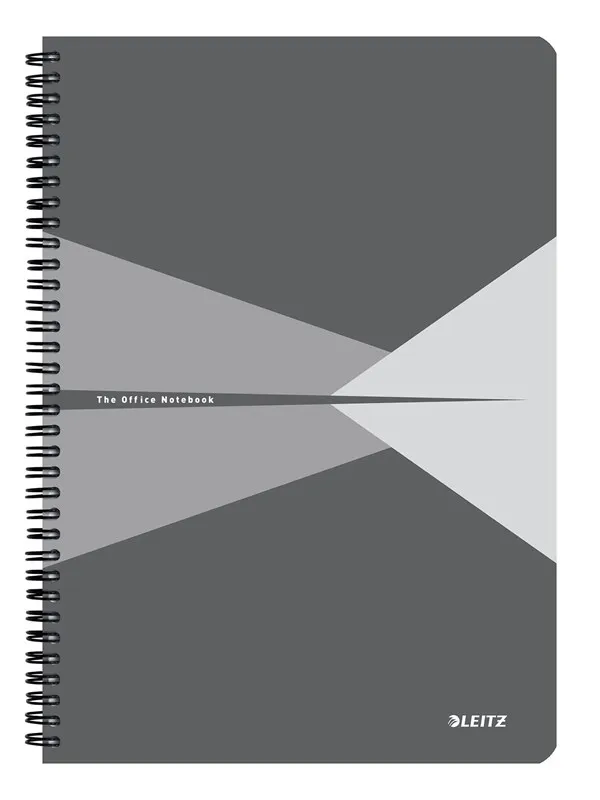 Leitz Office Notebook A4 ruled wirebound with cardboard cover grey