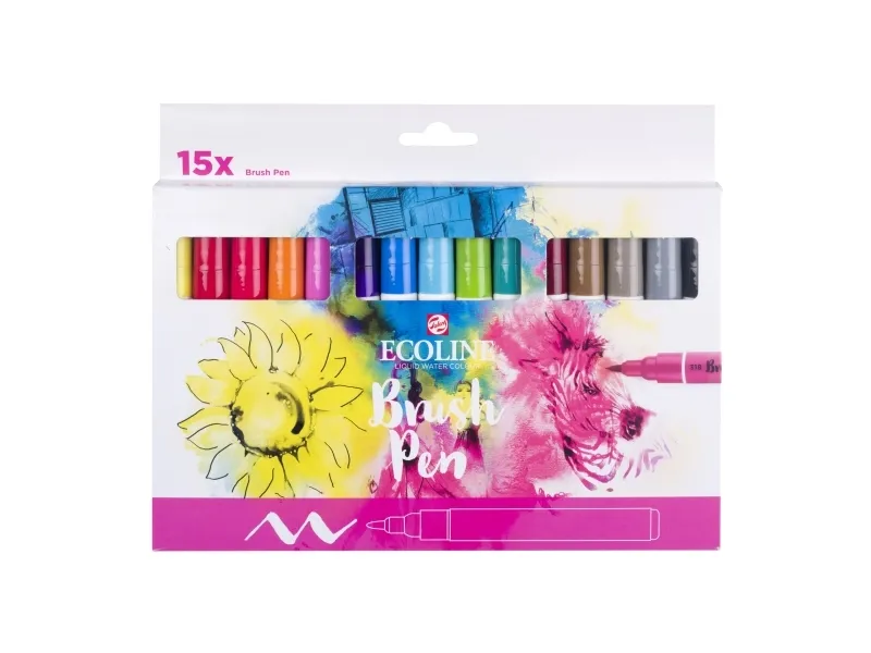 Bruynzeel Ecoline Brush Pen Set 15 Colors