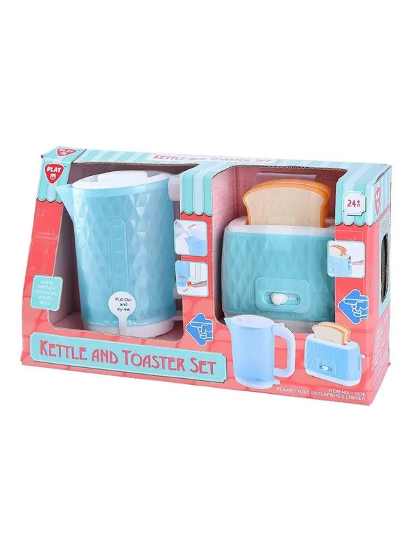 PLAY Toy Kettle and Toaster with Bread 4pcs.