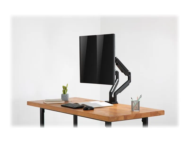 DIGITUS DA-90395 stand - adjustable dual arms - for 2 LCD displays - matte black