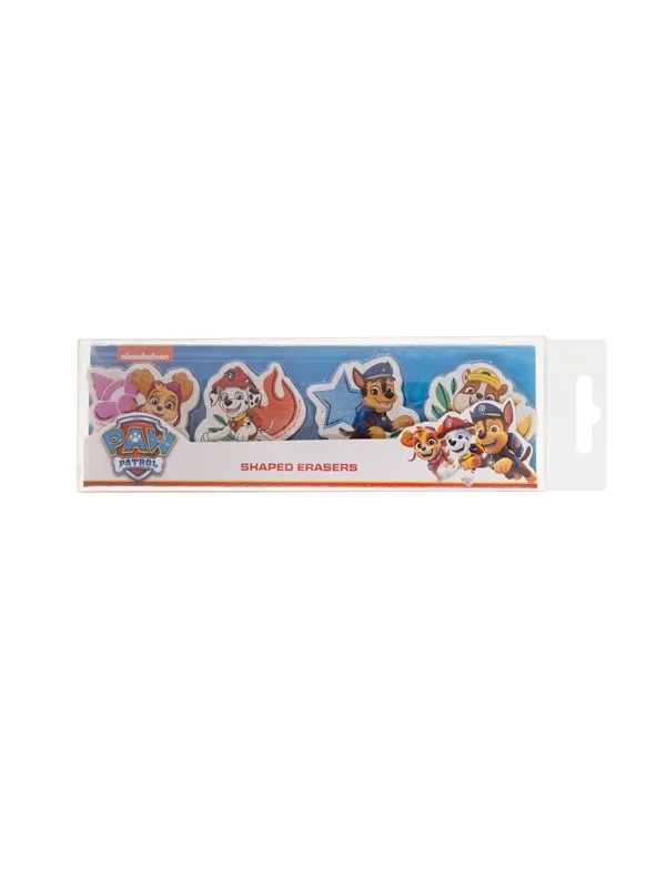 Euromic 4-pack erasers - 4 shaped erasers packed in acetate box with eurohole (size of box 5.2 x 16 cm)
