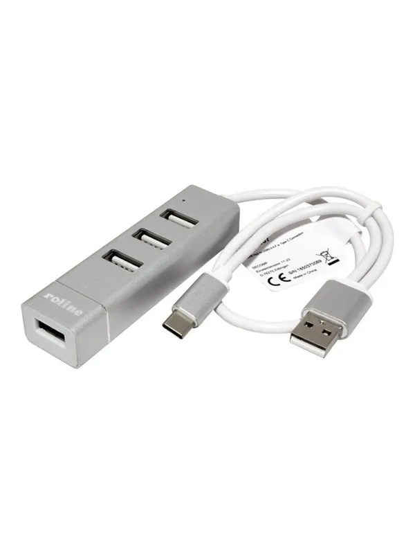 Roline USB 2.0 Notebook Hub USB-hub - 4 porter - Sølv