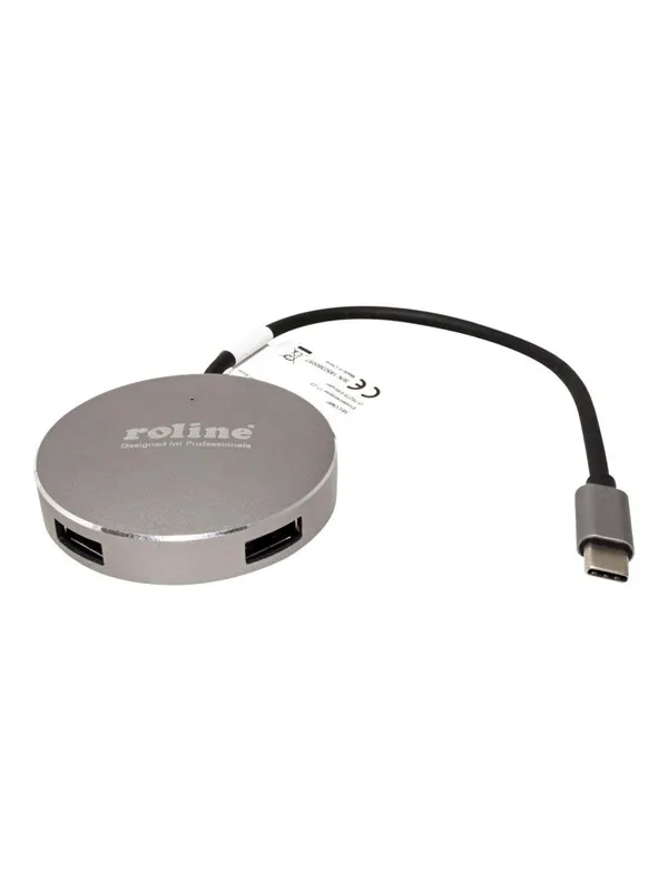 Roline - hub - 4 ports USB-hub - USB 3.2 - 4 porter - Grå