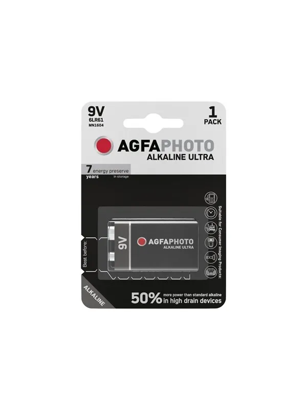 Agfa Photo Ultra battery x 9V / 6LR61 - Alkaline