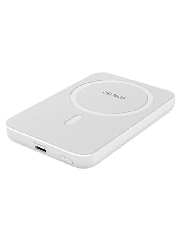 Deltaco Power Bank - 5000 mAh Nødlader - Hvit - 5000 mAh