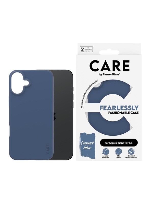 CARE by PanzerGlass Case Fashion Blue iPhone 16 Plus