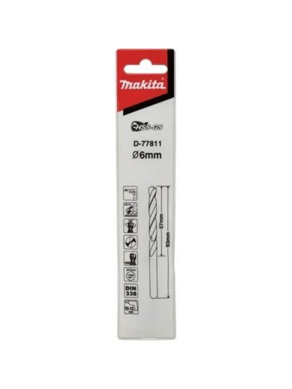 Makita D-77811 Metal Drill Bit HSS-GS 6.0x93mm