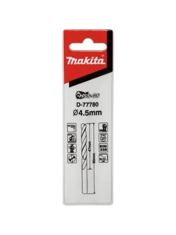 Makita D-77780 Metal Drill Bit HSS-GS 4.5x80mm