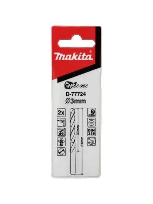 Makita D-77724 Metal Drill Bit HSS-GS 3.0x61mm
