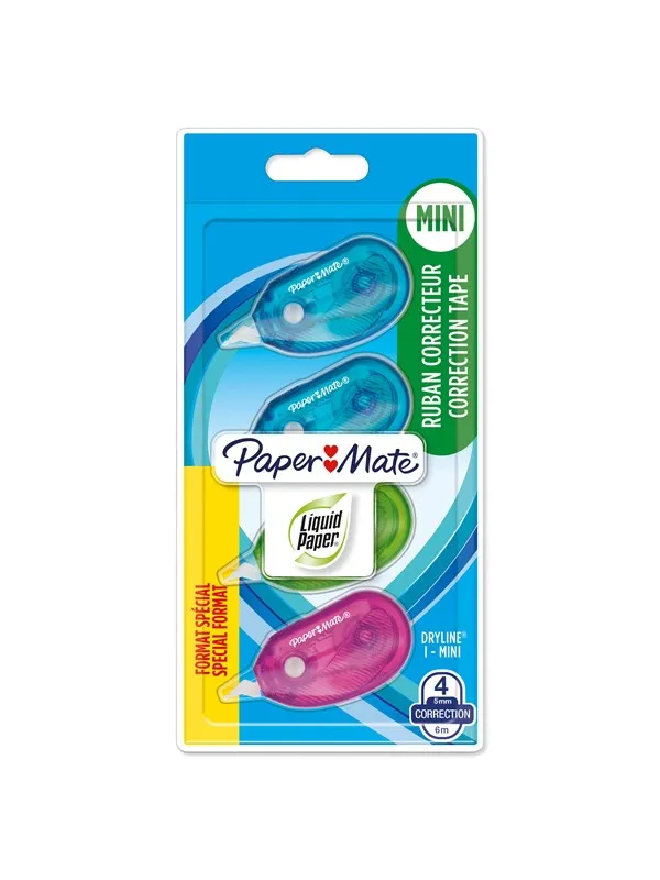 Paper Mate DryLine i-Mini Correction Tape | Assorted Colours | 4 Count