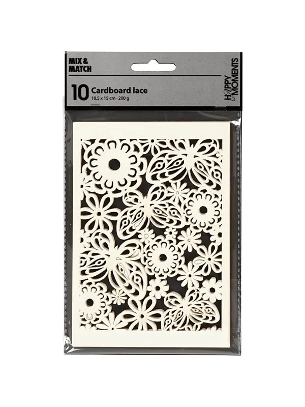 Creativ Company - Patterned cardboard Off-white 10 pcs.