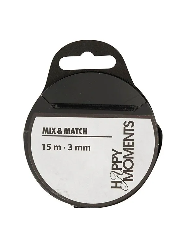 Creativ Company - Satin ribbon Black 15m