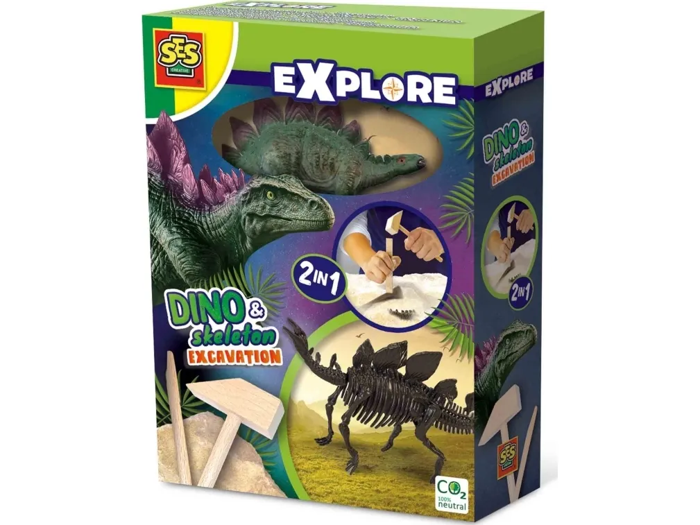 SES Creative Explore Dino and Skeleton Excavation 2-in-1 - Stegosaurus