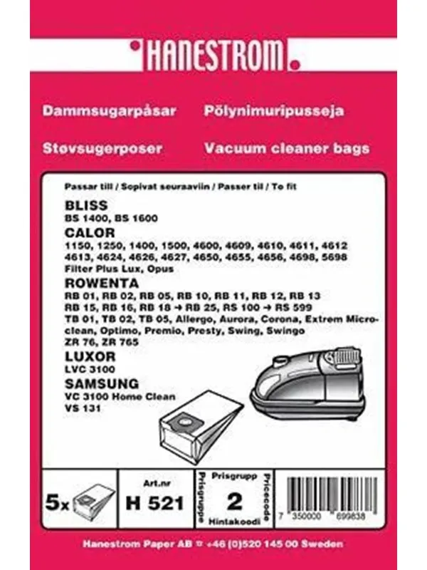 hanestroem Vacuum Cleaner Bags - 5 pcs