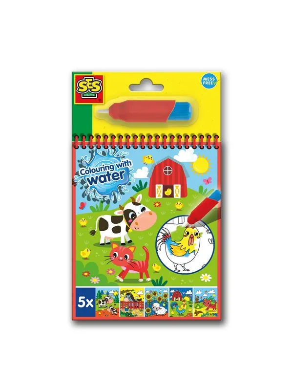 SES Creative Colour with Water Farm Colouring Book