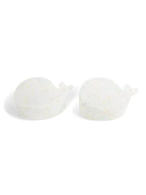 Filibabba Set of 2 silicone mini snack boxes - Christian the Whale - Confetti