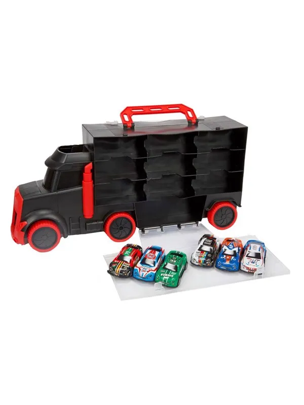 Toi-Toys Turbo Racers Truck with 6 Pull-back Race Cars