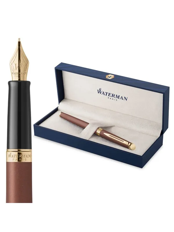 Waterman Hémisphère Fountain Pen | Copper Red (The Understated Edit Collection) | Fine Nib with Blue Ink | Gift Box