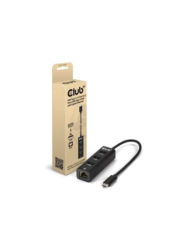 Club 3D CSV-1549 - hub - USB Type-C - 4 ports USB-hub - 4 porter - Svart