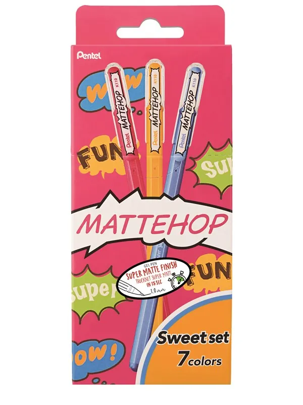 Pentel K110-V7STB MATTEHOP Gel Roller 1mm SWEET Set