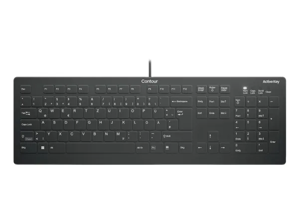 Cherry Active Key AK-C8112 - keyboard - wipe disinfection flat key profile - 100% full size - QWERTY - Pan Nordic - black Input Device - Tastatur - Nordisk - Svart