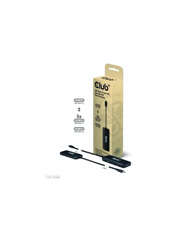 Club 3D CSV-1548 - hub - 4 ports USB-hub - 4 porter - Svart