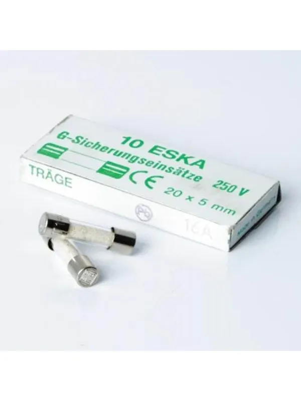 Nordic Quality Glass Fuse Slow 16A - 10 Pack