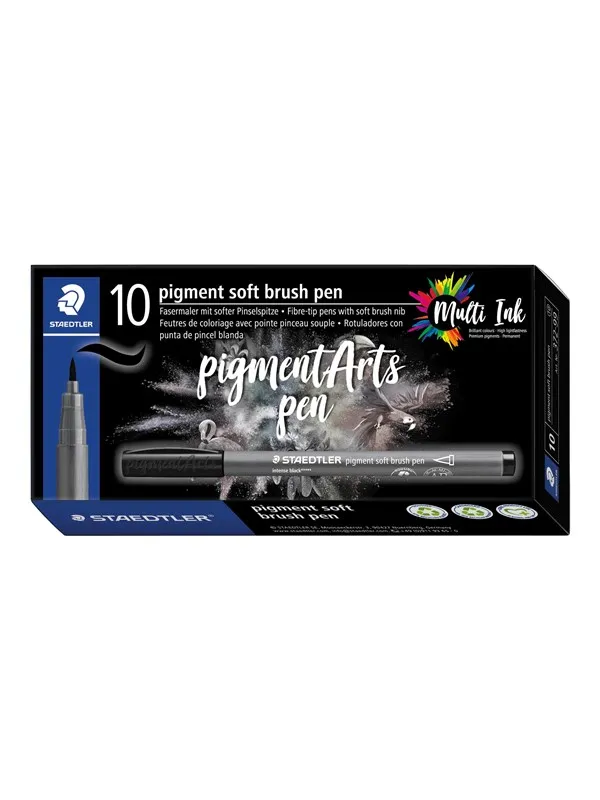 Staedtler pigment soft brush pen 10 pcs warmgreyligh