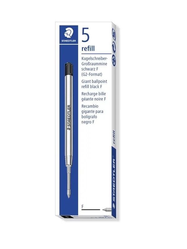 Staedtler Giant ballpoint refill 5 pcs F black