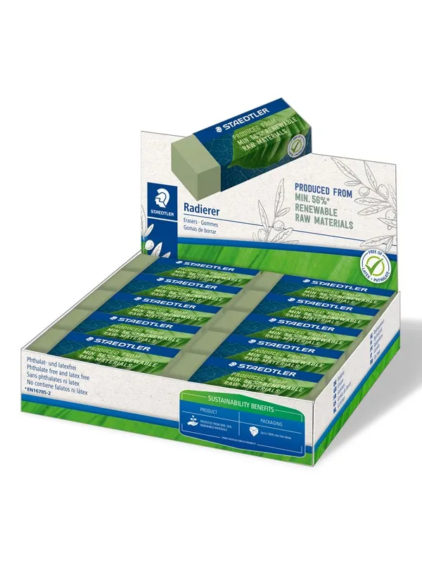 Staedtler Eraser 526 80 renew raw mat 56% 20 pcs.