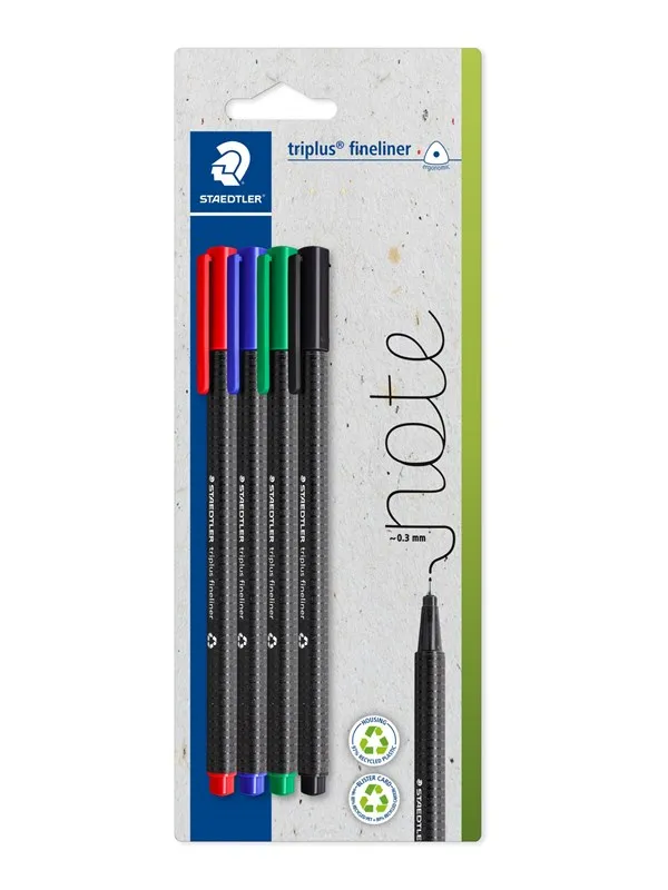 Staedtler Fineliner triplus rPP ass. 4pc Bl