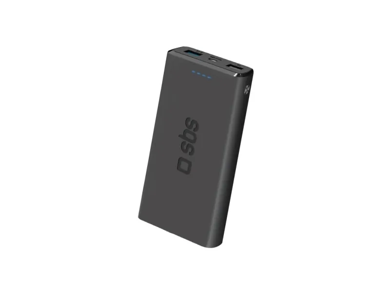 SBS Fast Charge Power Bank - 10.000 mAh - Black Nødlader - Svart - 10000 mAh