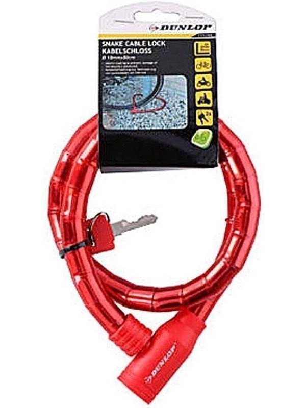 Dunlop anti-theft bicycle key lock - red