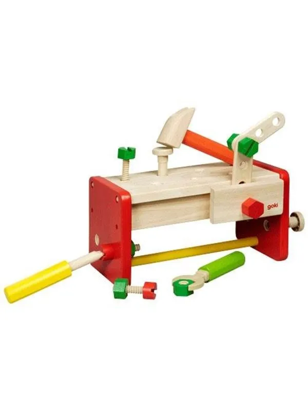 Goki Wooden Workbench and Toolbox 2in1