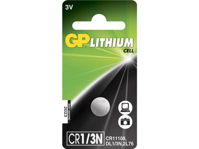 GP Lithium Coin Cell Battery CR1/3N CR11108 1-Pack
