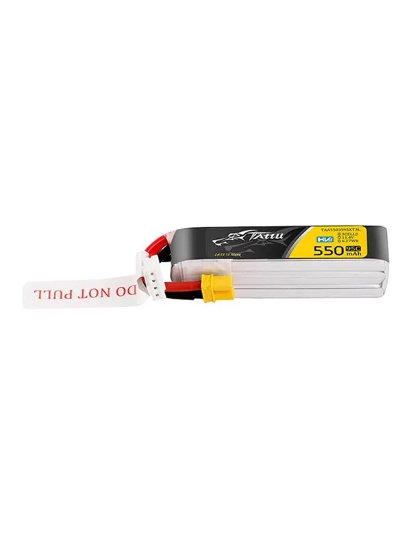 Gens ace &Tattu 3s 550mAh 95C 11.4V HV Lipo Battery with XT30 Plug Long-Pack Connector