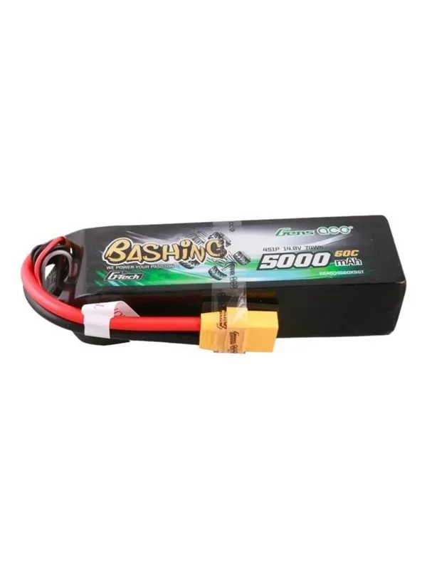 Gens ace &Tattu G-Tech 5000mAh 14.8V 4S1P 60C Lipo Battery Pack with XT90 Plug-Bashing Series