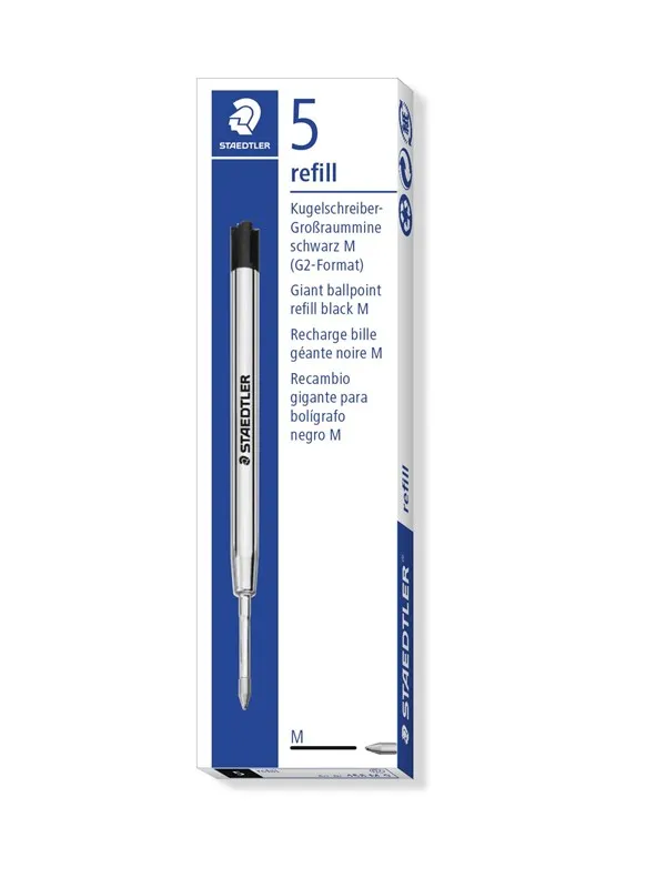 Staedtler Ballpoint refill 5 pcs G2 format black M