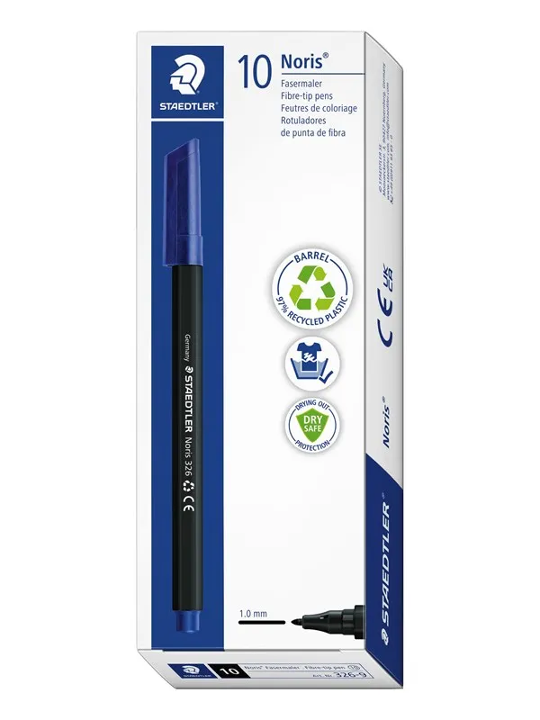 Staedtler Fibre-tip pen Noris.10 pcs black