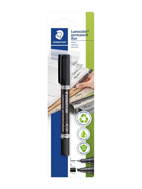 Staedtler Double-tip marker Lumocolor.10 pcs black