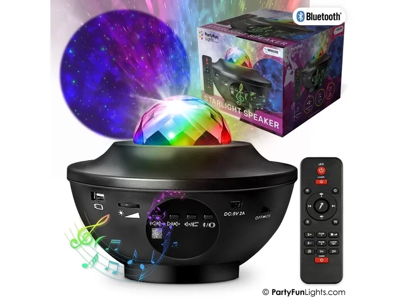 Party Funlight Galakse Bluetooth højttaler med fjernbetjening