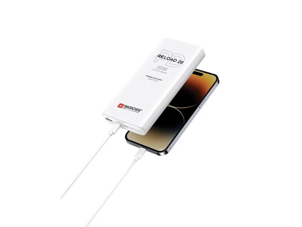 SKross RELOAD 20 PD - 20.000 mAh Nødlader - Hvit - 20000 mAh