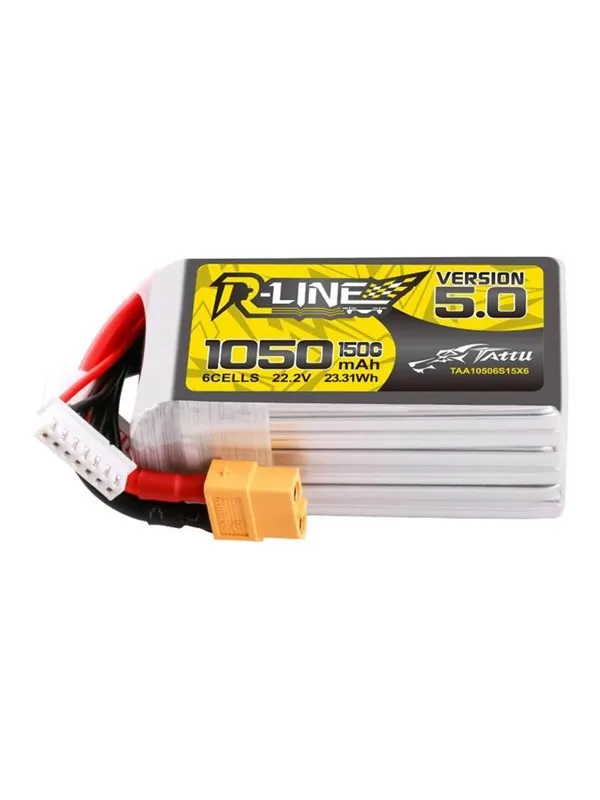Gens ace &Tattu R-Line 5.0 1050mAh 22.2V 6S 150C XT60 Plug Battery